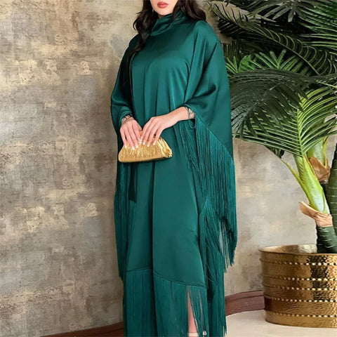 Batwing Sleeve Tassel Kaftan Dress CODE: READY1235