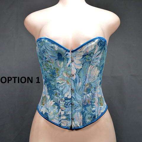 New Monet Oil Painting Style Spice Girl Fish Bone Buckle Short Bustier Corset CODE: KAR2793