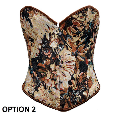 New Monet Oil Painting Style Spice Girl Fish Bone Buckle Short Bustier Corset CODE: KAR2793