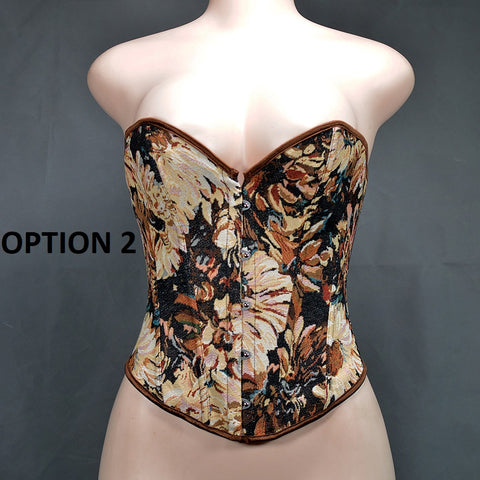 New Monet Oil Painting Style Spice Girl Fish Bone Buckle Short Bustier Corset CODE: KAR2793