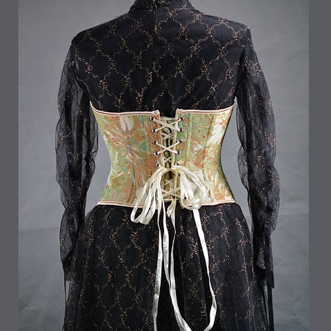 New Monet Oil Painting Style Spice Girl Fish Bone Buckle Short Bustier Corset CODE: KAR2793