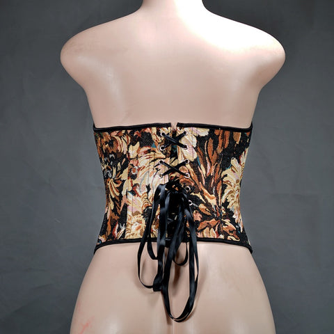New Monet Oil Painting Style Spice Girl Fish Bone Buckle Short Bustier Corset CODE: KAR2793