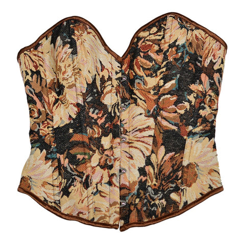 New Monet Oil Painting Style Spice Girl Fish Bone Buckle Short Bustier Corset CODE: KAR2793