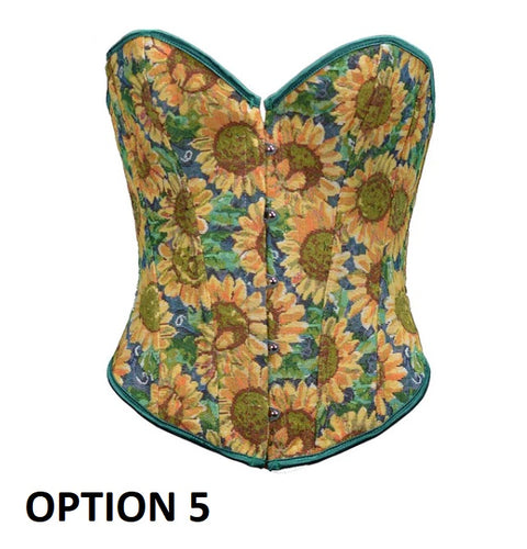 New Monet Oil Painting Style Spice Girl Fish Bone Buckle Short Bustier Corset CODE: KAR2793