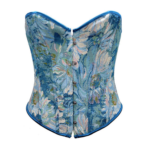 New Monet Oil Painting Style Spice Girl Fish Bone Buckle Short Bustier Corset CODE: KAR2793