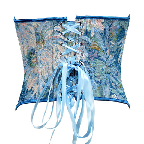 New Monet Oil Painting Style Spice Girl Fish Bone Buckle Short Bustier Corset CODE: KAR2793