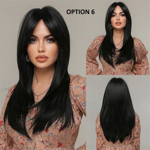 Long Straight Layered Hair Natural Synthetic Heat Resistant Wig CODE: KAR2796
