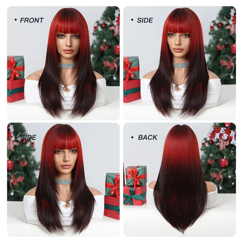 Long Straight Layered Hair Natural Synthetic Heat Resistant Wig CODE: KAR2796