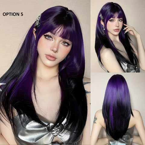 Long Straight Layered Hair Natural Synthetic Heat Resistant Wig CODE: KAR2796