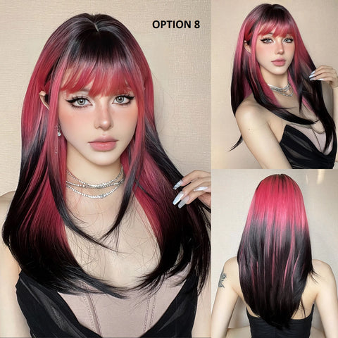 Long Straight Layered Hair Natural Synthetic Heat Resistant Wig CODE: KAR2796