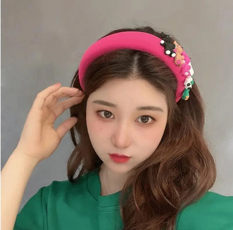 Candycat 4 Styles Colorful Sponge Bear Plush Hairbands CODE: KAR2798