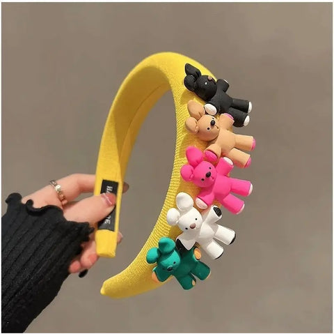 Candycat 4 Styles Colorful Sponge Bear Plush Hairbands CODE: KAR2798