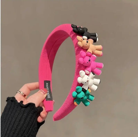 Candycat 4 Styles Colorful Sponge Bear Plush Hairbands CODE: KAR2798