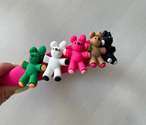 Candycat 4 Styles Colorful Sponge Bear Plush Hairbands CODE: KAR2798