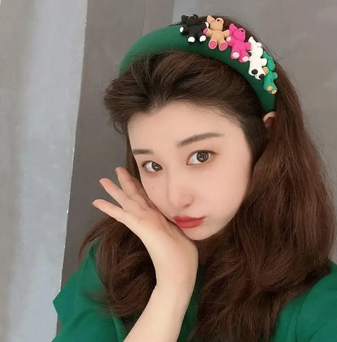 Candycat 4 Styles Colorful Sponge Bear Plush Hairbands CODE: KAR2798