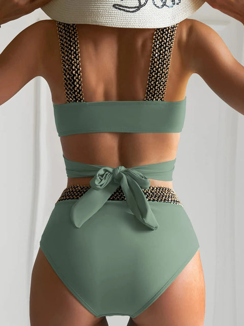 New Sexy Cross High Waist Bikini Set Push Up Swimwear CODE: KAR2802