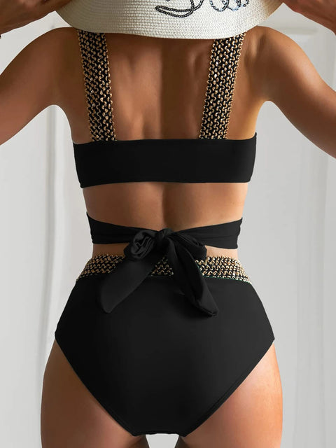 New Sexy Cross High Waist Bikini Set Push Up Swimwear CODE: KAR2802