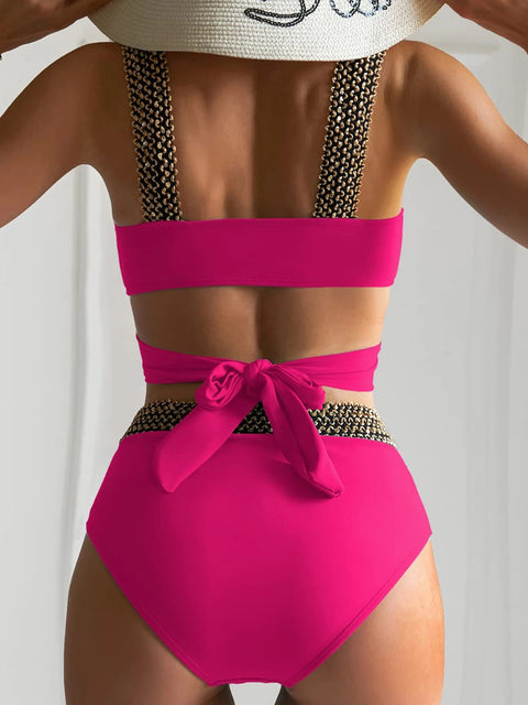 New Sexy Cross High Waist Bikini Set Push Up Swimwear CODE: KAR2802