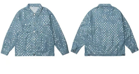 New Fashion High Loose Sequins Long Sleeve Denim Jacket CODE: KAR2803