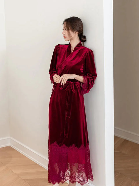 New Sexy Long Sleeve Lace Robe Kimono Pajamas Sleepwear CODE: KAR2805