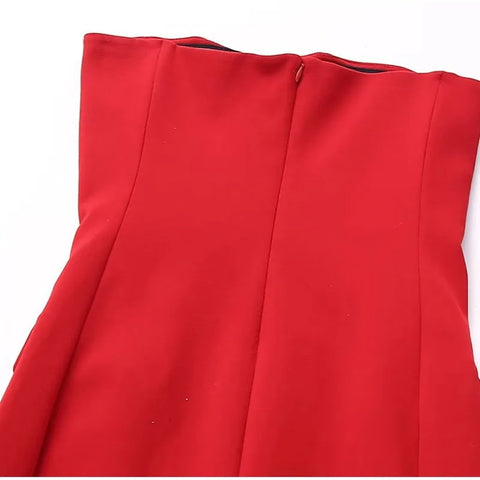 Sexy Elegant Double-breasted Split Front Off Shoulder Strap Midi Dress CODE: KAR2811