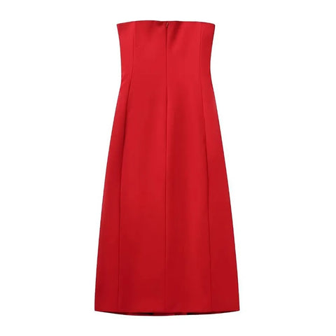 Sexy Elegant Double-breasted Split Front Off Shoulder Strap Midi Dress CODE: KAR2811