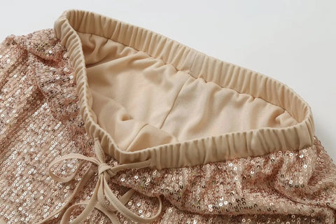 New Sequins Baggy Tied Casual Fashion High Waist Pant CODE: KAR2814