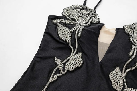 New Rhinestone Rose Hot One-Piece Swimsuit CODE: KAR2820