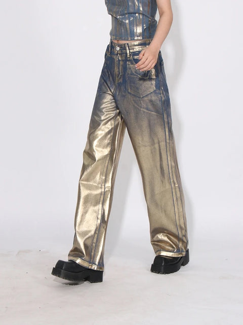 Vintage Streetwear Fashion Loose High Waist Patchwork Pockets Pant CODE: KAR2834