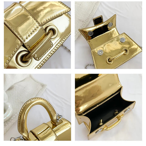 Luxury Designer Fashion Bright Surface Flap Buckle Shoulder Bag CODE: KAR2835