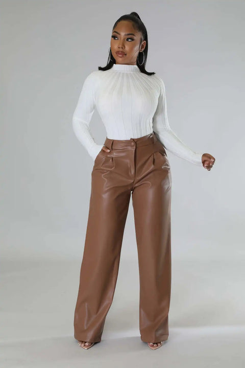 Simple Casual Sweet High-end High Waist Long Wide Leg Pant CODE: KAR2841