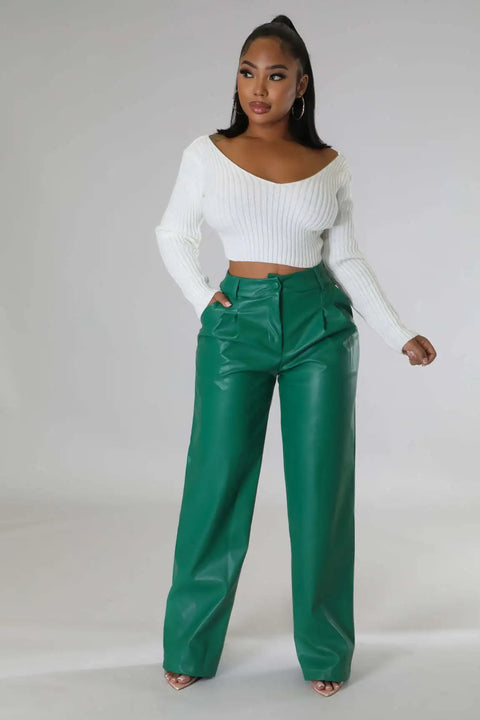 Simple Casual Sweet High-end High Waist Long Wide Leg Pant CODE: KAR2841