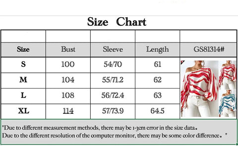 Autumn Fashion Sexy Off Shoulder Striped Print Lantern Sleeve Loose Casual Top CODE: KAR2852