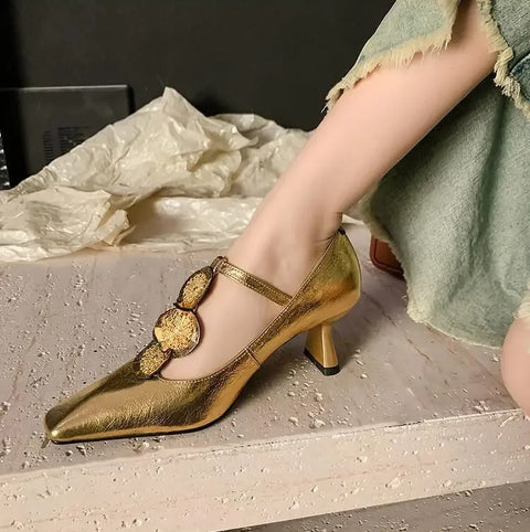 New Summer Designer Chunky Flower High Heel CODE: KAR2854