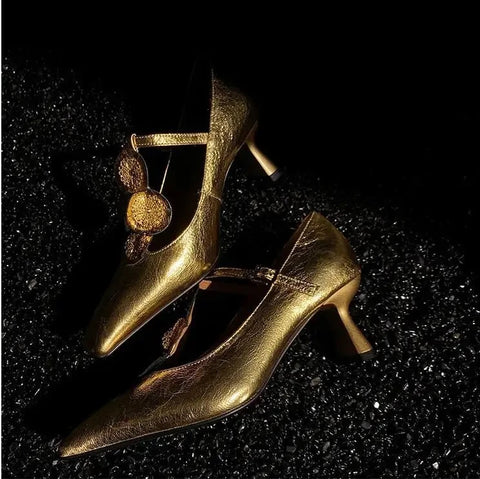 New Summer Designer Chunky Flower High Heel CODE: KAR2854