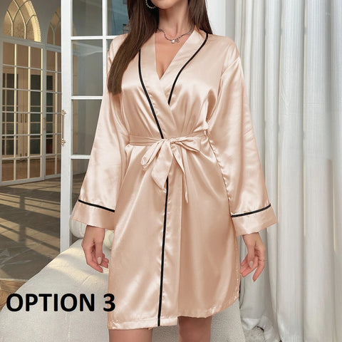 Elegant V Neck Long Sleeve Sleepwear CODE: KAR2859