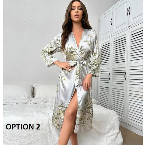 Summer Print Kimono Casual V-Neck Loungewear CODE: KAR2860