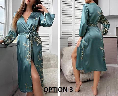 Summer Print Kimono Casual V-Neck Loungewear CODE: KAR2860