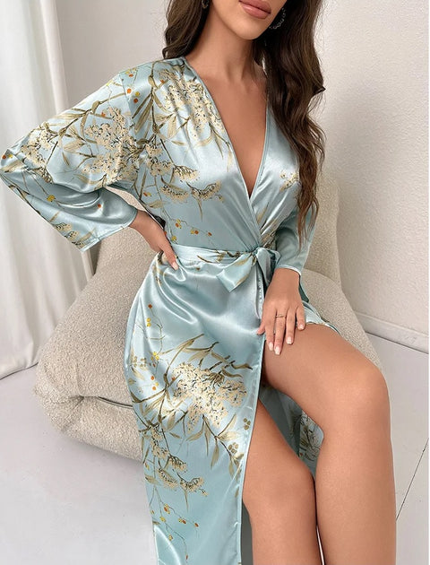Summer Print Kimono Casual V-Neck Loungewear CODE: KAR2860