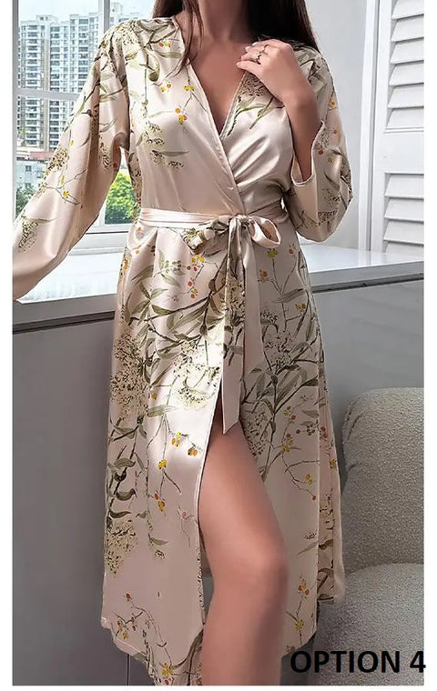 Summer Print Kimono Casual V-Neck Loungewear CODE: KAR2860