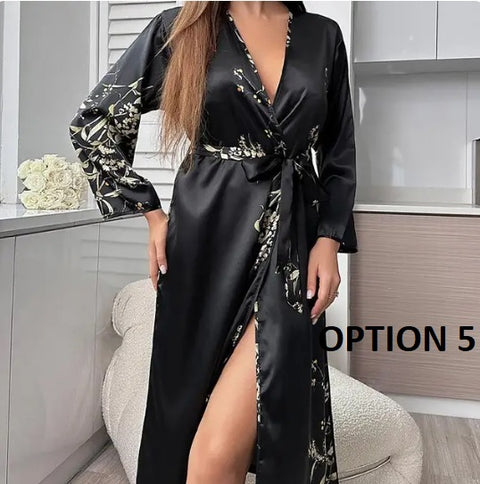 Summer Print Kimono Casual V-Neck Loungewear CODE: KAR2860