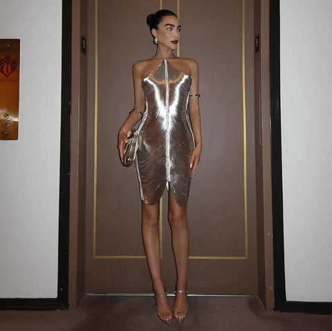 New Sexy Backless Sparkling Off Shoulder Party Dress CODE: KAR2866