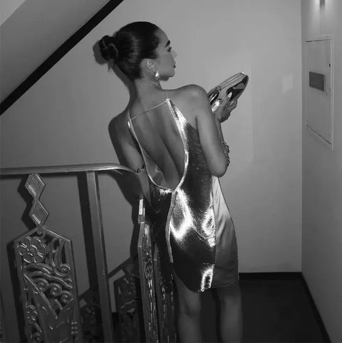 New Sexy Backless Sparkling Off Shoulder Party Dress CODE: KAR2866