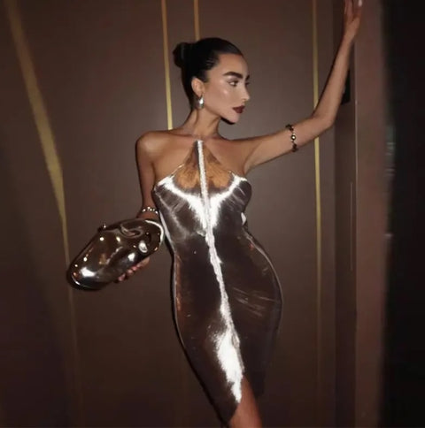 New Sexy Backless Sparkling Off Shoulder Party Dress CODE: KAR2866