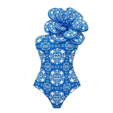 New 3D Flower Printed Swimsuit and Skirt CODE: KAR2869