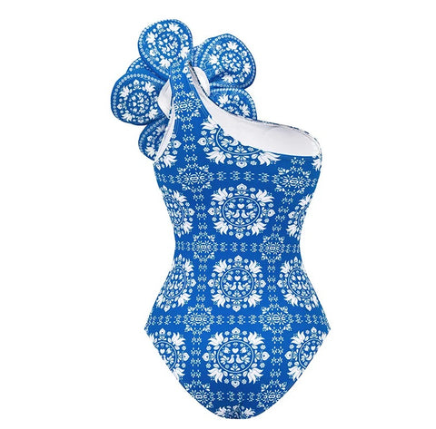 New 3D Flower Printed Swimsuit and Skirt CODE: KAR2869