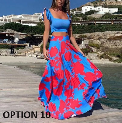 Elegant Boho Print Casual Loose A-line Two-piece Set CODE: KAR2874