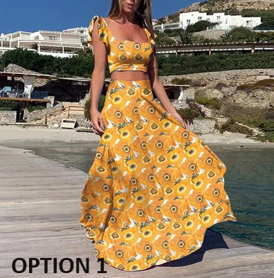 Elegant Boho Print Casual Loose A-line Two-piece Set CODE: KAR2874