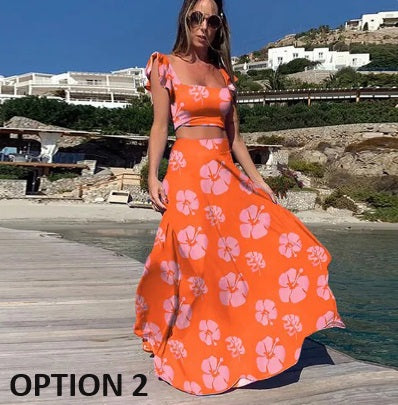 Elegant Boho Print Casual Loose A-line Two-piece Set CODE: KAR2874