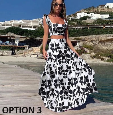 Elegant Boho Print Casual Loose A-line Two-piece Set CODE: KAR2874